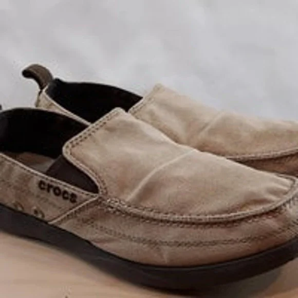 Crocs Men\'s 11270 Canvas Loafers Slip On Shoes Comfort Lightweight Tan Size 8M $_12.JPG?set_id=880000500F main image 3